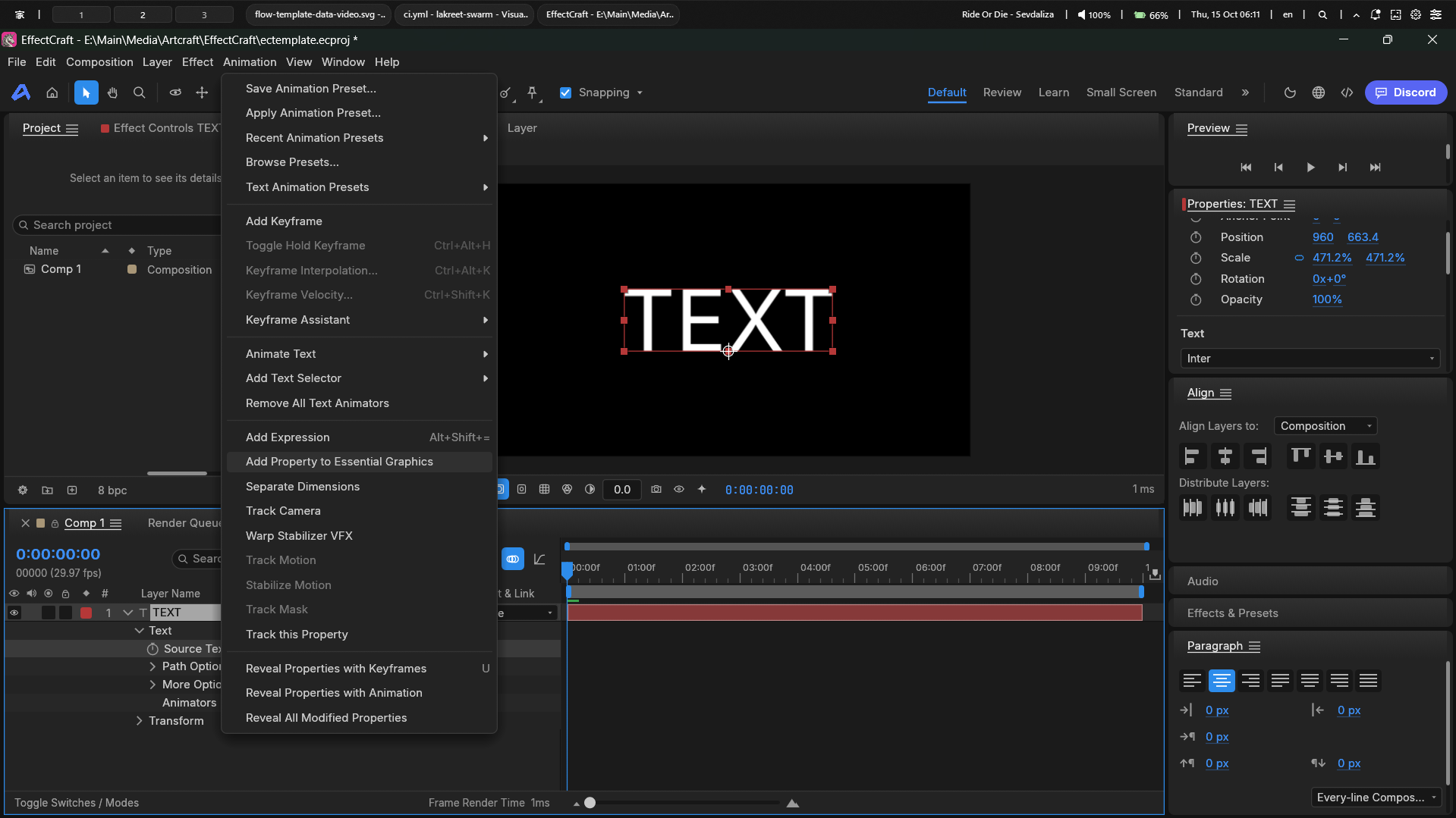 Add Property to Essential Graphics menu